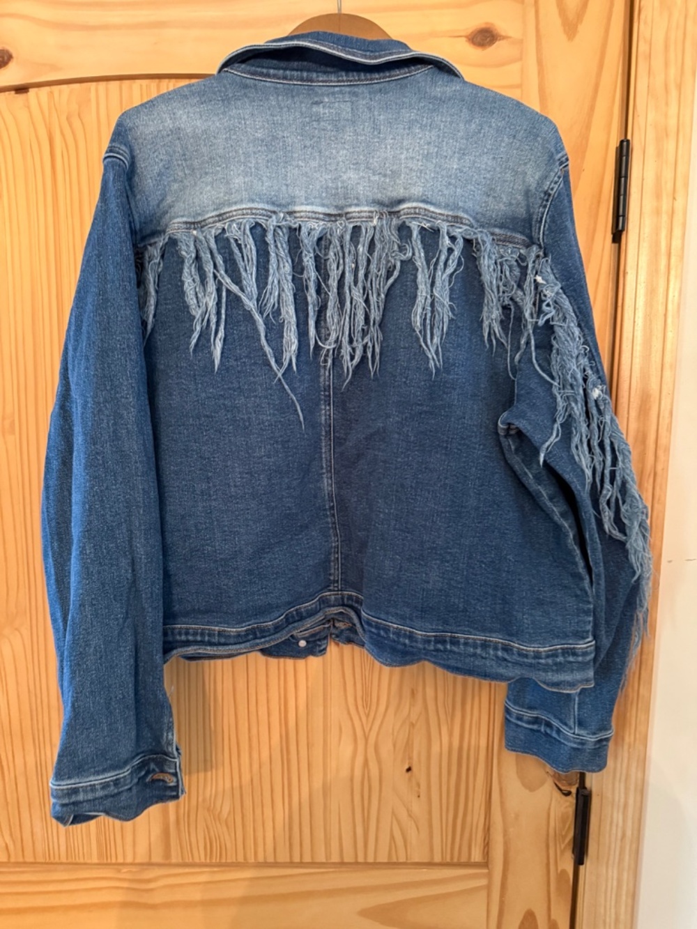 Judy Blue fringed jean denim jacket - Picture 6 of 6